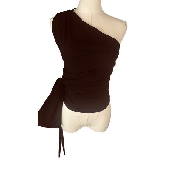 Zara One-Shoulder Black Blouse - Picture 13 of 14